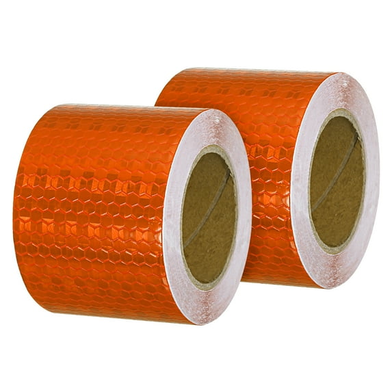 Uxcell 2Pcs Reflective Tape 2"x16 Ft Waterproof Reflective Tape Orange