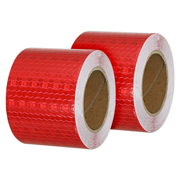Uxcell 2Pcs Reflective Tape 2"x16 Ft Waterproof Reflective Tape Red