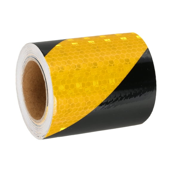 Uxcell Reflective Tape, 3 Inch x 16 ft Warning Safety Sticker Night Reflectors Self-Adhesive Trailer Reflector, Yellow Red