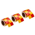 thumbnail image 1 of Uxcell Reflective Tape, 3 Roll 10 ft x 2-inch Adhesive High Visibility Safety Tape Reflector, Square Yellow Red, 1 of 6