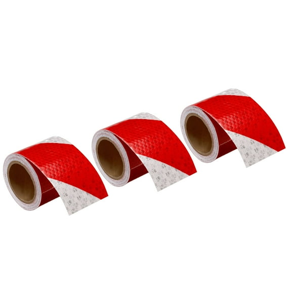 Uxcell Reflective Tape, 3 Roll 10 ft x 2-inch Adhesive High Visibility Safety Tape Reflector, White Red