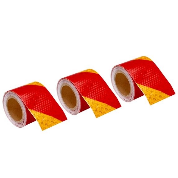 Uxcell Reflective Tape, 3 Roll 10 ft x 2-inch Adhesive High Visibility Safety Tape Reflector, Yellow Red