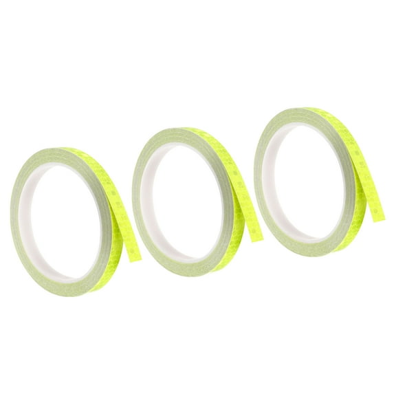 Uxcell Reflective Tape, 3 Roll 26 ft x 0.4-inch Adhesive High Visibility Safety Tape Reflector, Fluorescence Green