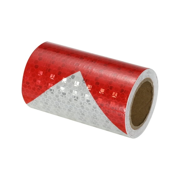 Uxcell Reflective Tape, 4" x 10 Ft High Visibility Warning Arrow Tape, Red White