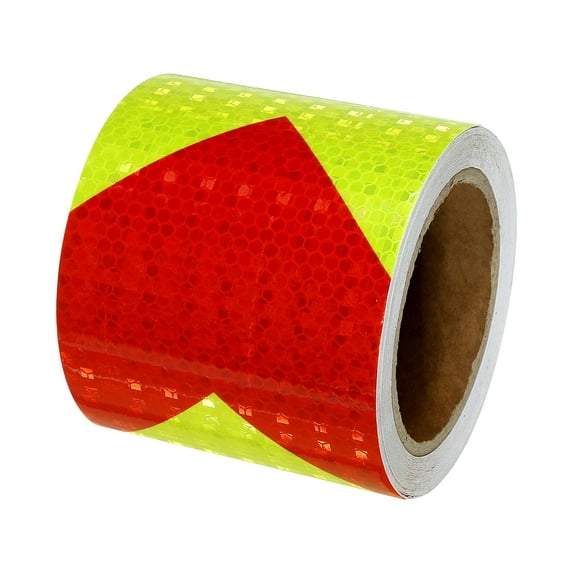 Uxcell Reflective Tape, 4"x33FT Waterproof High Visibility Warning Tape, Yellow-red