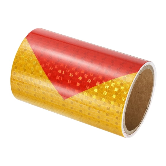 Uxcell Reflective Tape, 6" x 10 Ft Waterproof Safety Tape for Trailers, Red Yellow