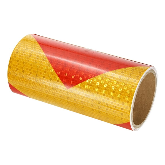 Uxcell Reflective Tape, 8" x 10 Ft Waterproof Safety Tape for Trailers, Red Yellow