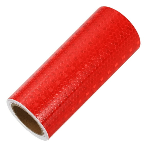 Uxcell Reflective Tape Strong Adhesive Safety Warning Reflector Tape, Waterproof Conspicuity for Trailers Trucks Red 10 Feet x 6 Inch