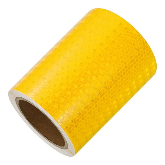 Uxcell Reflective Tape Strong Adhesive Safety Warning Reflector Tape, Waterproof Conspicuity for Trailers Trucks Yellow 33 Feet x 6 Inch