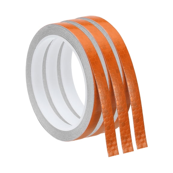 Uxcell Reflective Tape, Self-Adhesive Trailer Reflector Tape Warning Safety Sticker High Visibility Night Reflectors Orange 3
