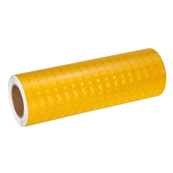Uxcell Reflective Tape, Self-Adhesive Trailer Reflector Tape Warning Safety Sticker High Visibility Night Reflectors Yellow 8 Inch x 16 Feet