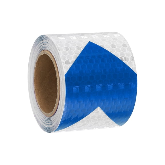 Uxcell Reflective Tape, Self-Adhesive Trailer Reflector Tape Waterproof Warning Sticker Blue-white 2 Inch x 16 Feet