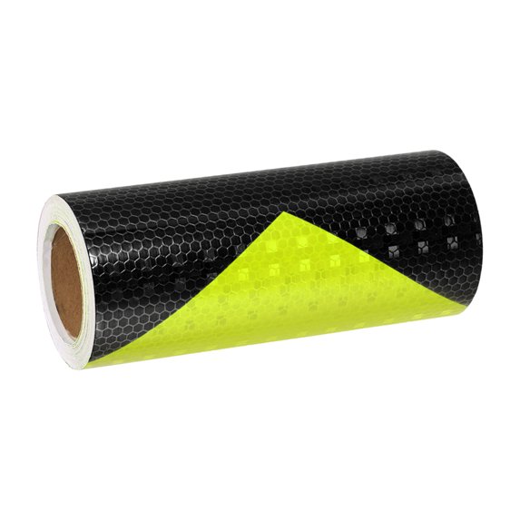 Uxcell Reflective Tape, Self-Adhesive Trailer Reflector Tape Waterproof Warning Sticker Fluorescent Yellow-black 6 Inch x 16 Feet