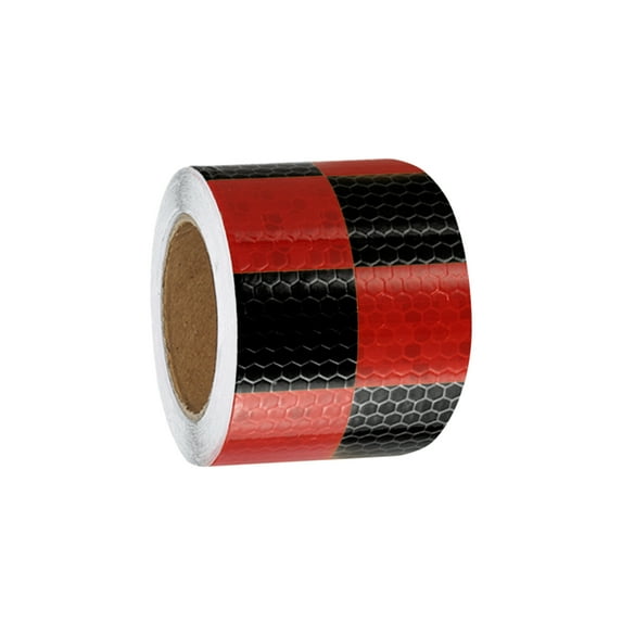 Uxcell Reflective Tape, Self-Adhesive Trailer Reflector Tape Waterproof Warning Sticker Red Black 2 Inch x 16 Feet
