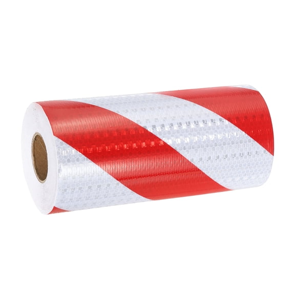 Uxcell Reflective Tape, Self-Adhesive Trailer Reflector Tape Waterproof Warning Sticker Red White 8 Inch x 49 Feet