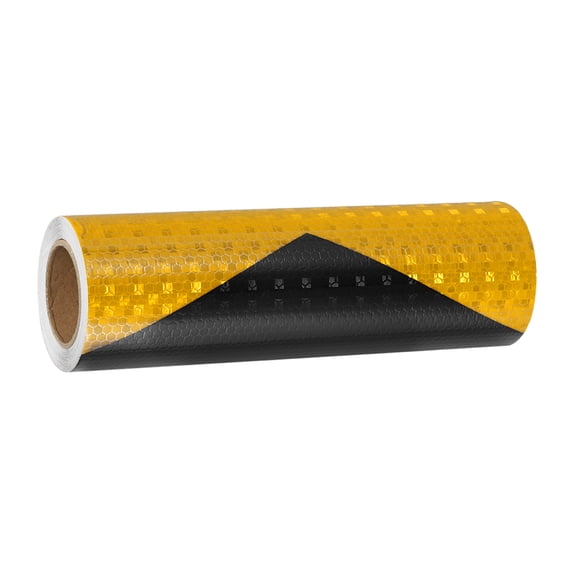Uxcell Reflective Tape, Self-Adhesive Trailer Reflector Tape Waterproof Warning Sticker Yellow-black 8 Inch x 16 Feet