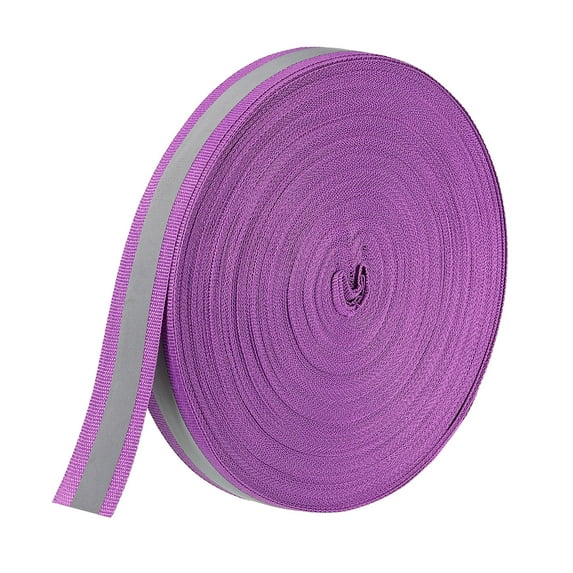 Uxcell Reflective Tape Strip, 20mm x 50 Yards Reflective Fabric Tape Sew on DIY Webbing, Purple