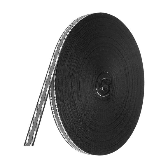 Uxcell Reflective Tape Strip, High Visibility Fabric Webbing Ribbon Sew on Warning Safety Tape Black-White 0.4 in
