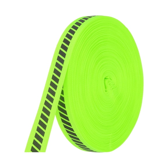 Uxcell Reflective Tape Strip, High Visibility Fabric Webbing Ribbon Sew on Warning Safety Tape Green 0.8 in