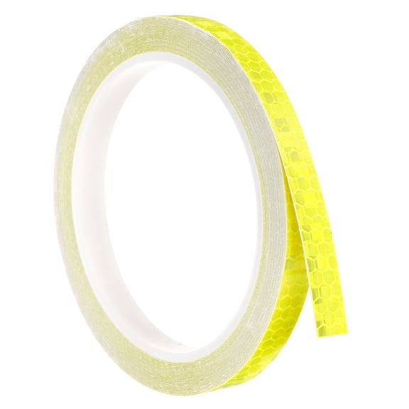 Uxcell Reflective Tape Adhesive High Visibility Caution Warning Safety Reflector Fluorescence Yellow 26ft x 0.4 in