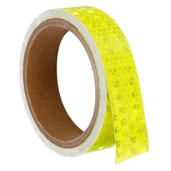 Uxcell Reflective Tape Waterproof Adhesive High Visibility Caution Warning Safety Reflector for Cars Fluorescence Yellow 15ft x 1 in