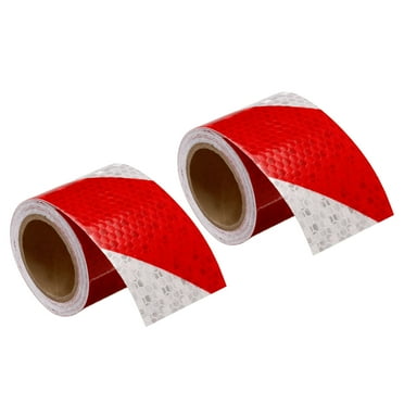 Uxcell Reflective Tape, Waterproof Adhesive High Visibility Caution Warning Safety Tape Reflector for Trucks Trailers White Red