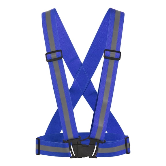 Uxcell Reflective Vest Adjustable High Visibility Safety Vest 1.5" Strip for Cycling Running Walking Blue
