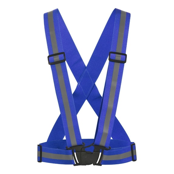 Uxcell Reflective Vest Adjustable High Visibility Safety Vest 1.5" Strip for Cycling Running Walking Blue
