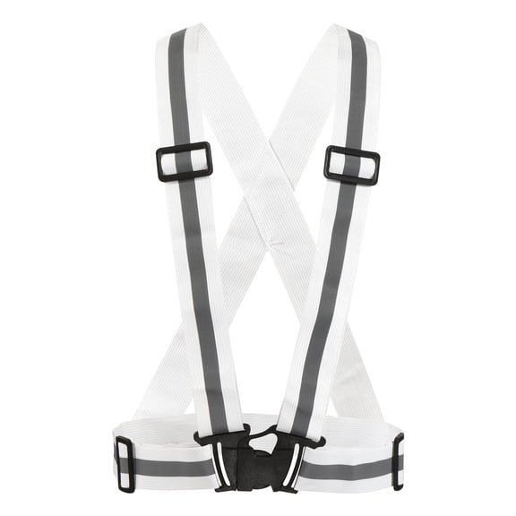 Uxcell Reflective Vest Adjustable High Visibility Safety Vest 1.5" Strip for Cycling Running Walking White