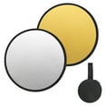 thumbnail image 1 of Uxcell Reflector Photography 2 in 1 Collapsible Light Reflector with Bag Multi-Disc Light Diffuser for Studio Outdoor Gold/Silver 12 in, 1 of 7