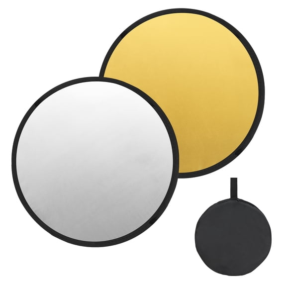 Uxcell Reflector Photography 2 in 1 Collapsible Light Reflector with Bag Multi-Disc Light Diffuser for Studio Outdoor Gold/Silver 43 in