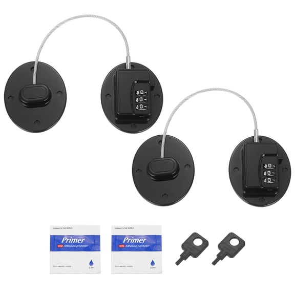 Uxcell Refrigerator Lock, 2Pack Refrigerator Door Locks Dual-purpose, Black/Oval