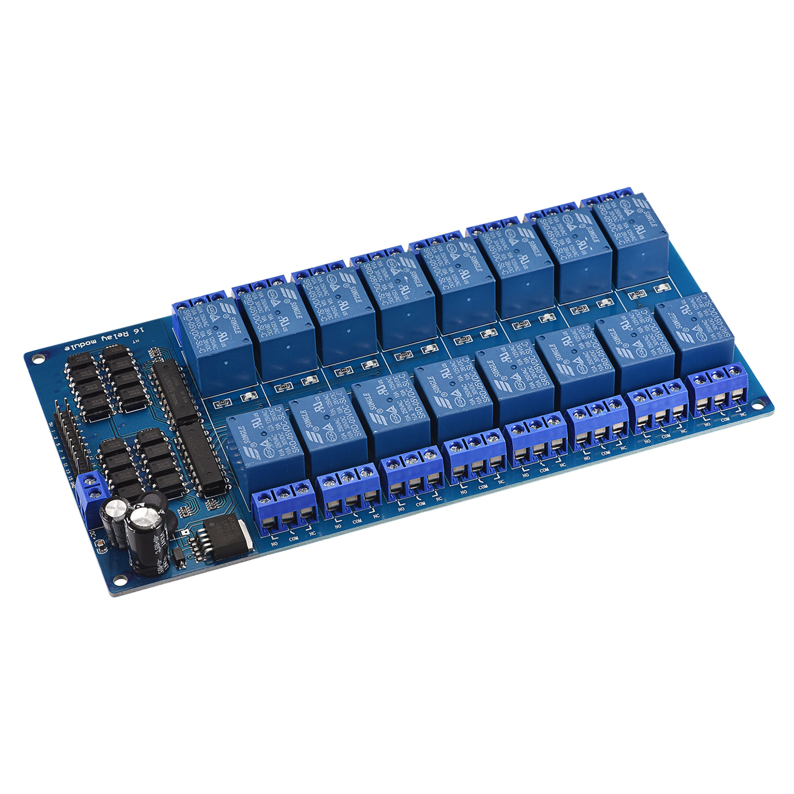 Uxcell Relay Module 16 Channel 5V Low Level Trigger Module Blue Relay ...