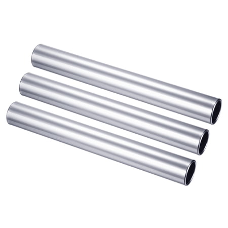 Uxcell Relay Track Baton Aluminum Alloy Tube Race Athletics Stick, Silver 3 Pack