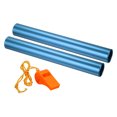 thumbnail image 1 of Uxcell Relay Track Baton Aluminum Tube Field Running Race Stick with Whistle for Athletics, Blue 2 Pack, 1 of 6