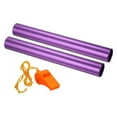 thumbnail image 1 of Uxcell Relay Track Baton Aluminum Tube Field Running Race Stick with Whistle for Athletics, Purple 2 Pack, 1 of 6