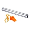 thumbnail image 1 of Uxcell Relay Track Baton Aluminum Tube Field Running Race Stick with Whistle for Athletics, Silver, 1 of 6