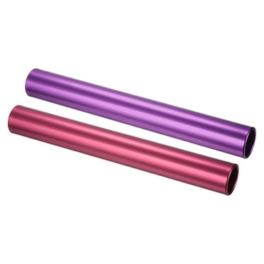 Uxcell Relay Track Batons Aluminum Alloy Tube Race Athletics Stick Purple, Red 2 Pack
