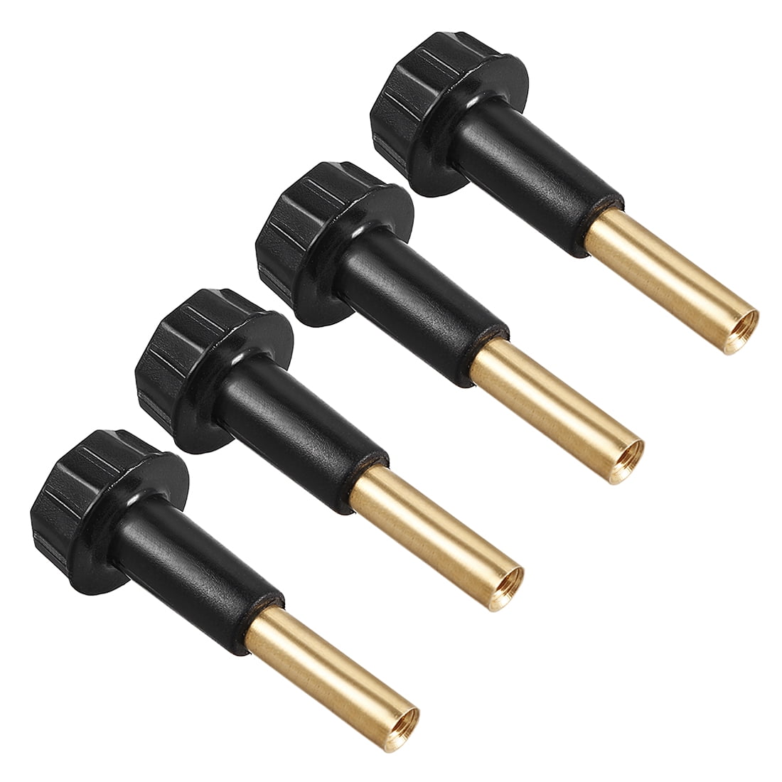 Uxcell Replacement Lamp Turn Knob with Extensions Plastic Black 4 Pcs