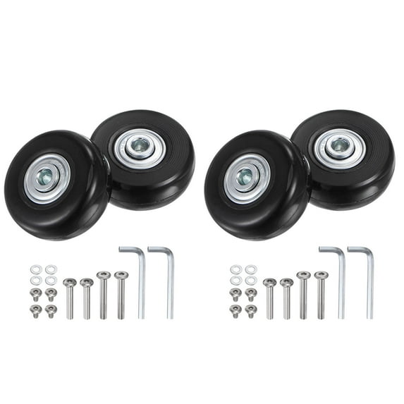 Uxcell Replacement Luggage Wheels 45x18mm Suitcase Wheel Repair Kits 4 PU Bearing Wheels for Trolley Bag, Inline Skate