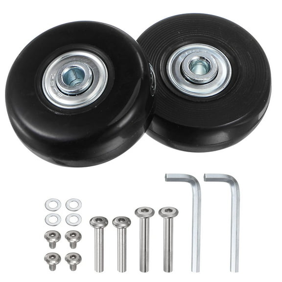 Uxcell Replacement Luggage Wheels 50x18mm Suitcase Wheel Repair Kits 2 PU Bearing Wheels for Trolley Bag, Inline Skate