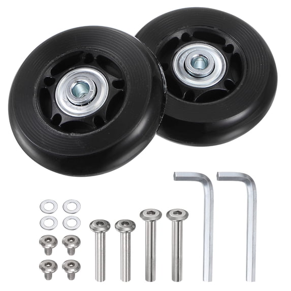 Uxcell Replacement Luggage Wheels 64x18mm Suitcase Wheel Repair Kits 2 PU Bearing Wheels for Trolley Bag, Inline Skate