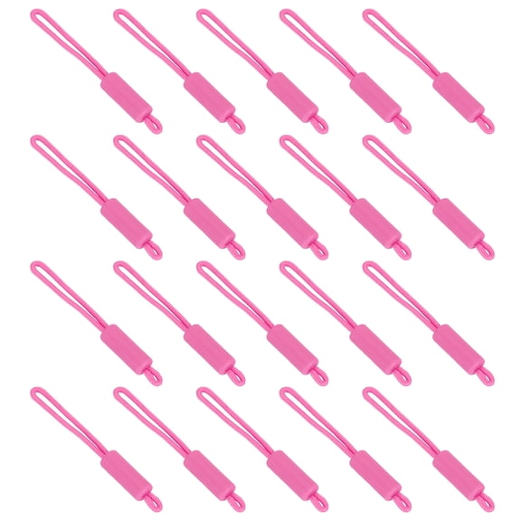 Uxcell Replacement Zipper Pull Cord, 20Pcs Nylon Zipper Puller Slider, Rose Red