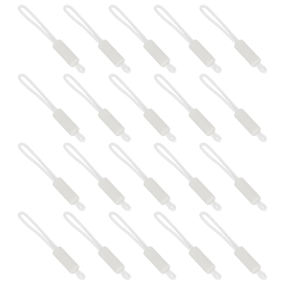 Uxcell Replacement Zipper Pull Cord, 20Pcs Nylon Zipper Puller Slider, White