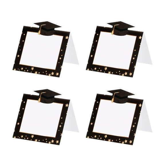 Uxcell Reserved Table Signs, Seating Name Cards Graduation Cap Tables Tent Blank Card for Wedding, White 24 Pack