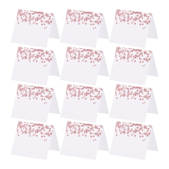 Uxcell Reserved Table Signs, Seating Name Cards Rose Deco Tables Tent Blank Card for Wedding, White 100 Pack