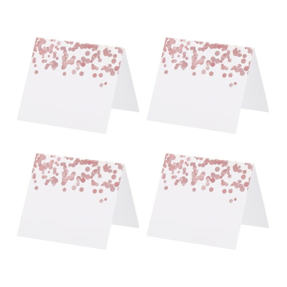 Uxcell Reserved Table Signs, Tables Tent Blank Card Rose Deco Tables Tent Blank Card for Wedding, White 25 Pack