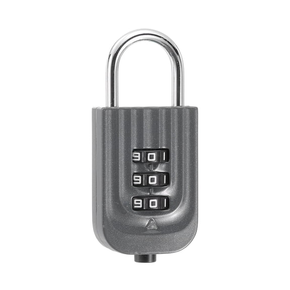 Uxcell Resettable 3 Digit Combination Lock, (65 x 30mm, Gray), Customizable Code Combination Padlock Sports Locker Lock for Gym Backpack Fence Backyard Gate