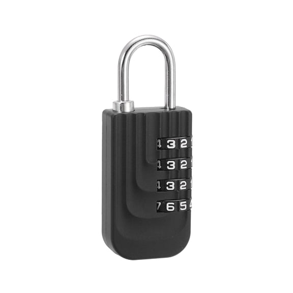 Uxcell Resettable 4 Digit Combination Lock, (73 x 28mm, Black), Customizable Code Combination Padlock Sports Locker Lock for Gym Backpack Fence Backyard Gate