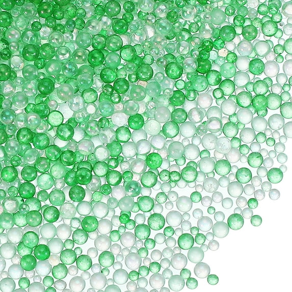 Uxcell Resin Bubble Beads, Tiny Iridescent No Hole Mini Glass Bubbles for DIY Crafting Mixed Green